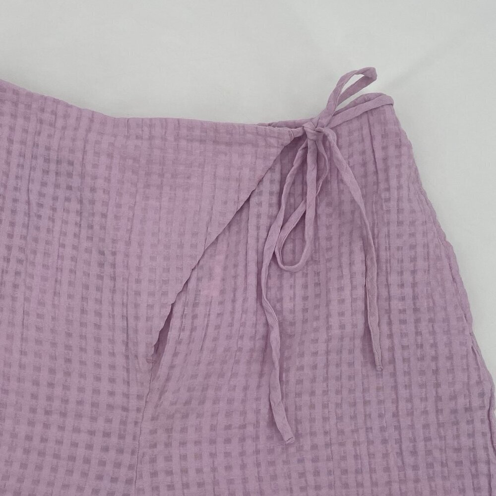 Free-est Size M Check Wrap Around Shorts Pink/Rose Free People High Rise - Picture 6 of 16